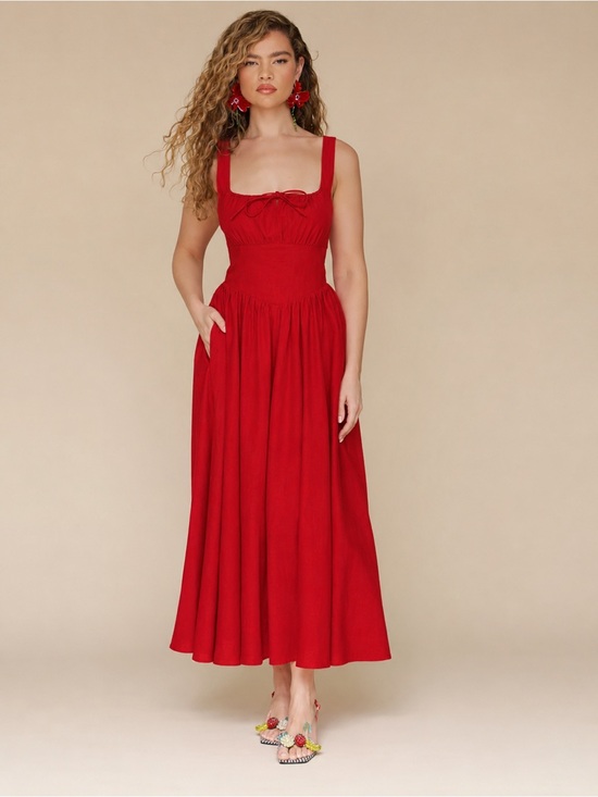 Avec Les Filles Dresses & Skirts - Avec Les Filles Drop Waist Bright Red Dress Size Small
